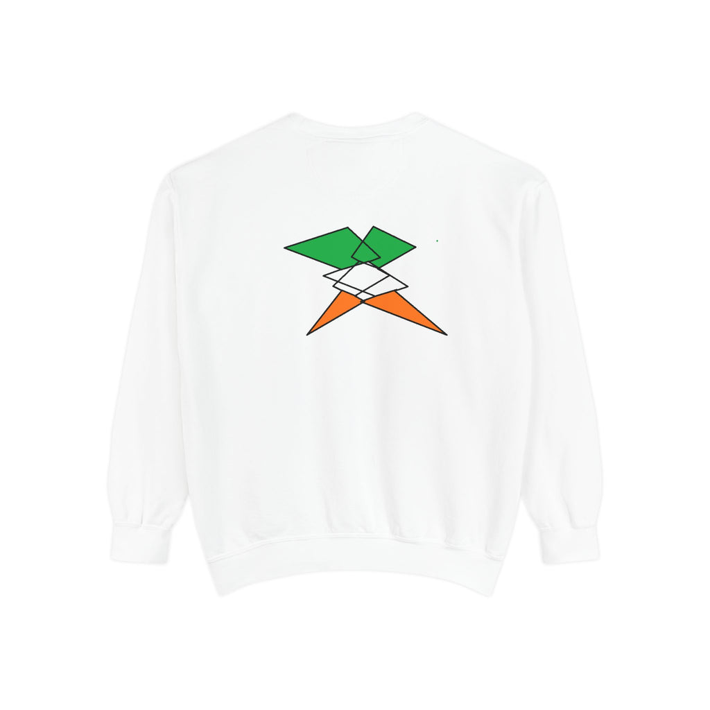 Sweatshirt — Irish Flag Heart & Geometric Back Design (St. Patrick’s Day Gift)