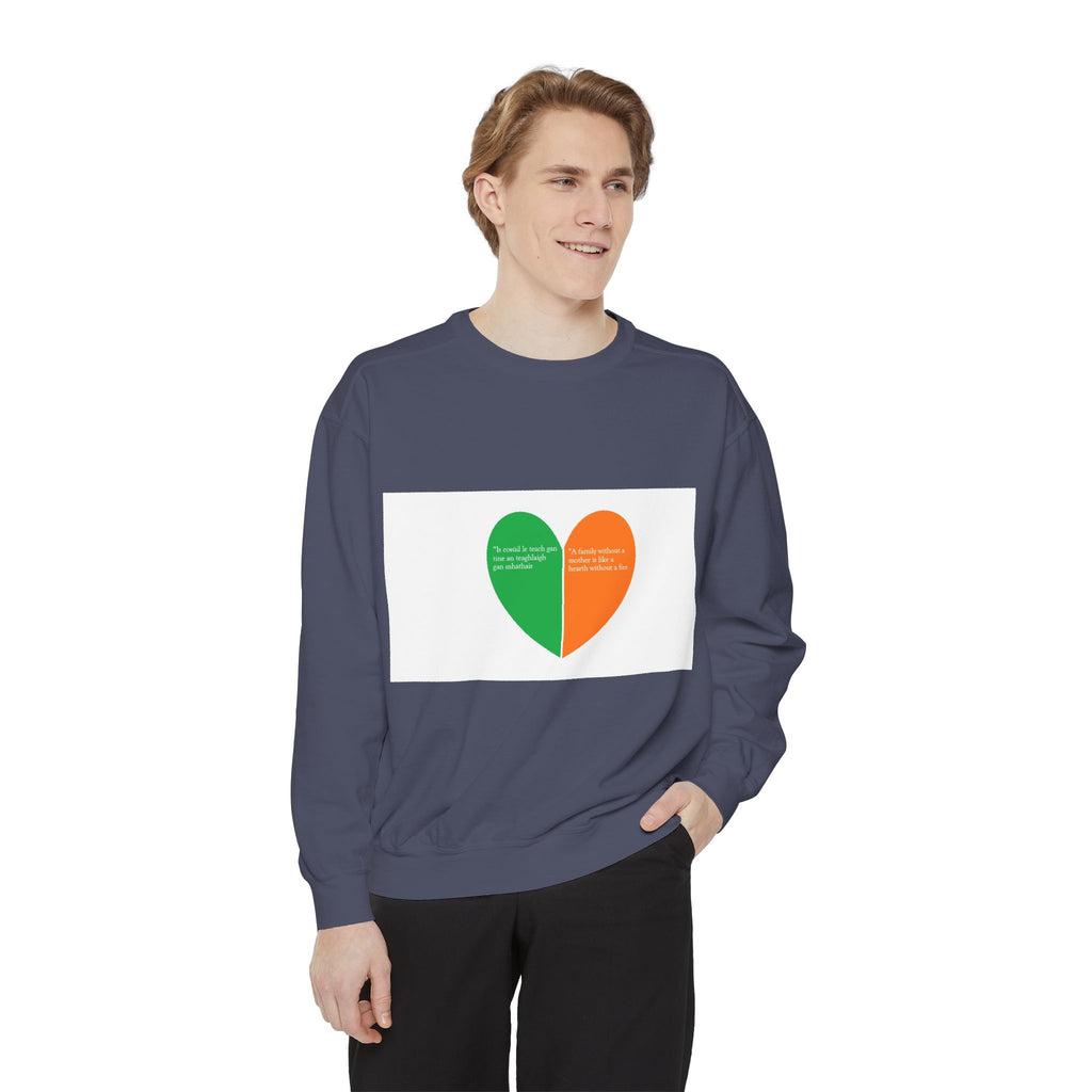 Sweatshirt — Irish Flag Heart & Geometric Back Design (St. Patrick’s Day Gift)