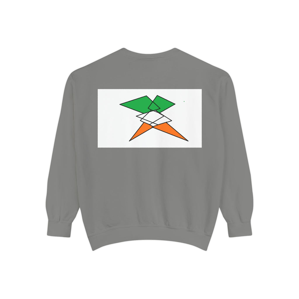Sweatshirt — Irish Flag Heart & Geometric Back Design (St. Patrick’s Day Gift)