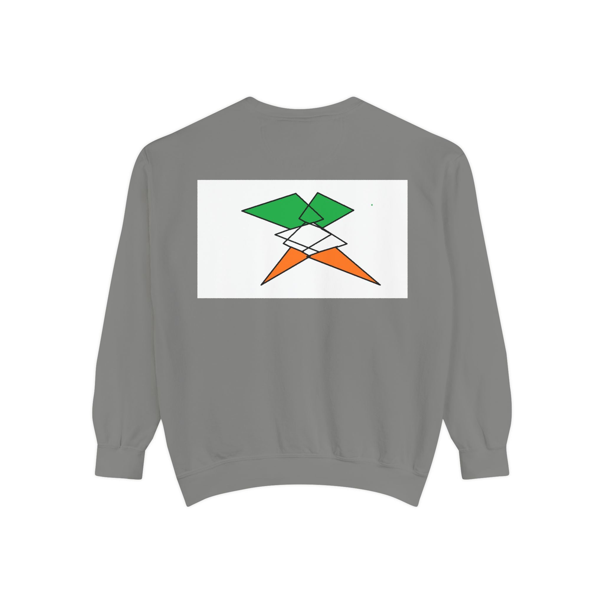 Sweatshirt — Irish Flag Heart & Geometric Back Design (St. Patrick’s Day Gift)