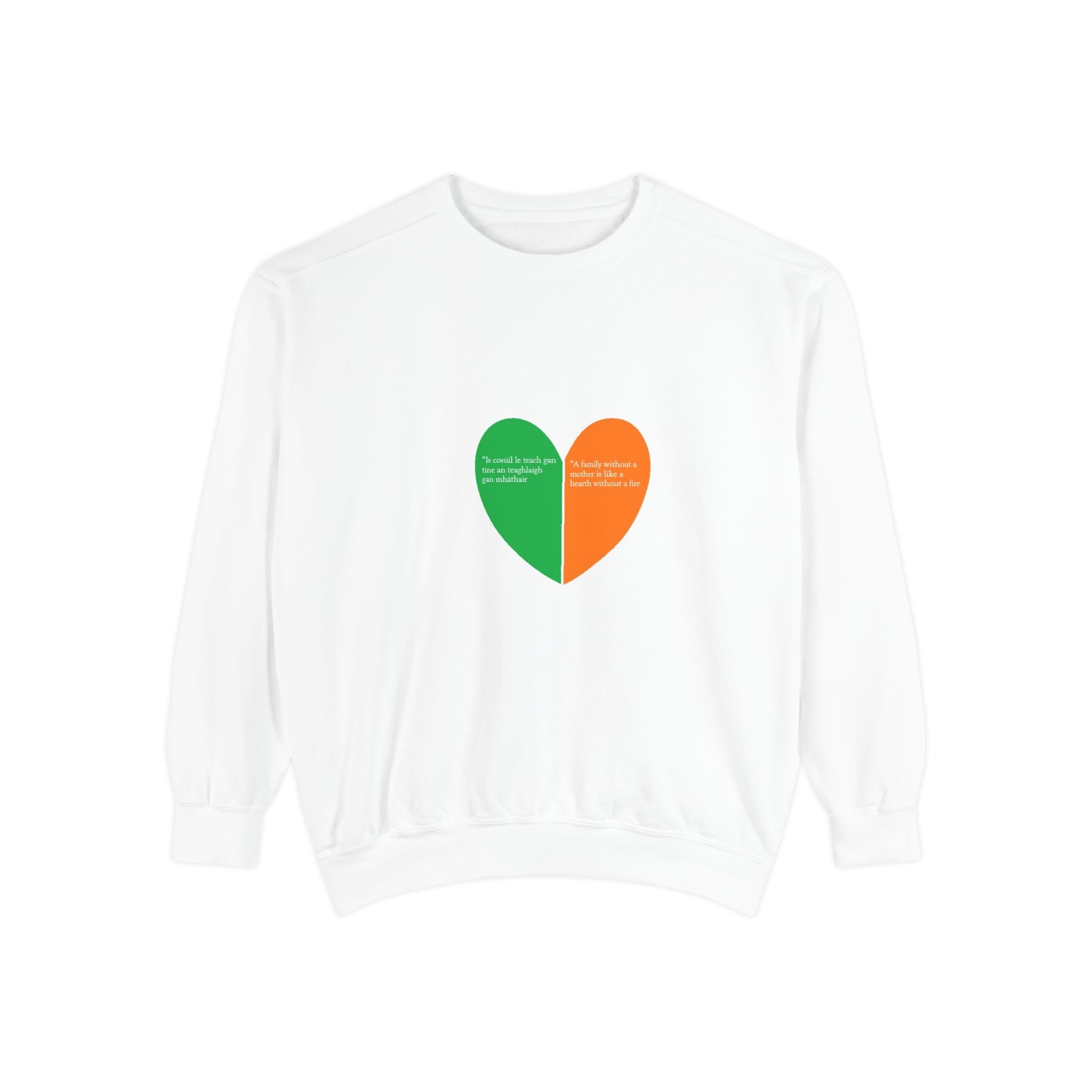 Sweatshirt — Irish Flag Heart & Geometric Back Design (St. Patrick’s Day Gift)