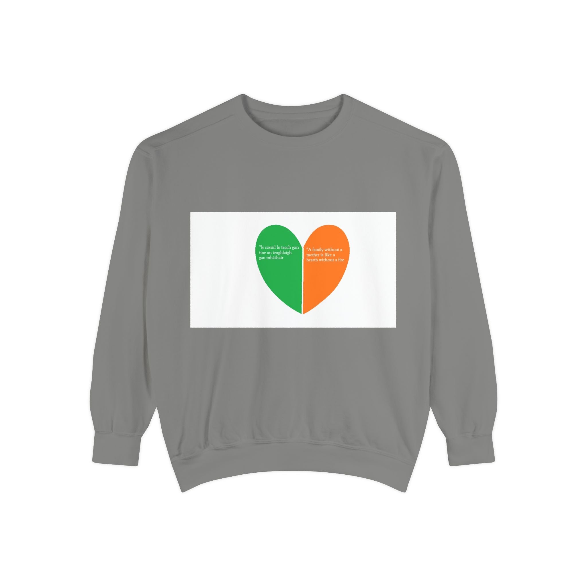 Sweatshirt — Irish Flag Heart & Geometric Back Design (St. Patrick’s Day Gift)