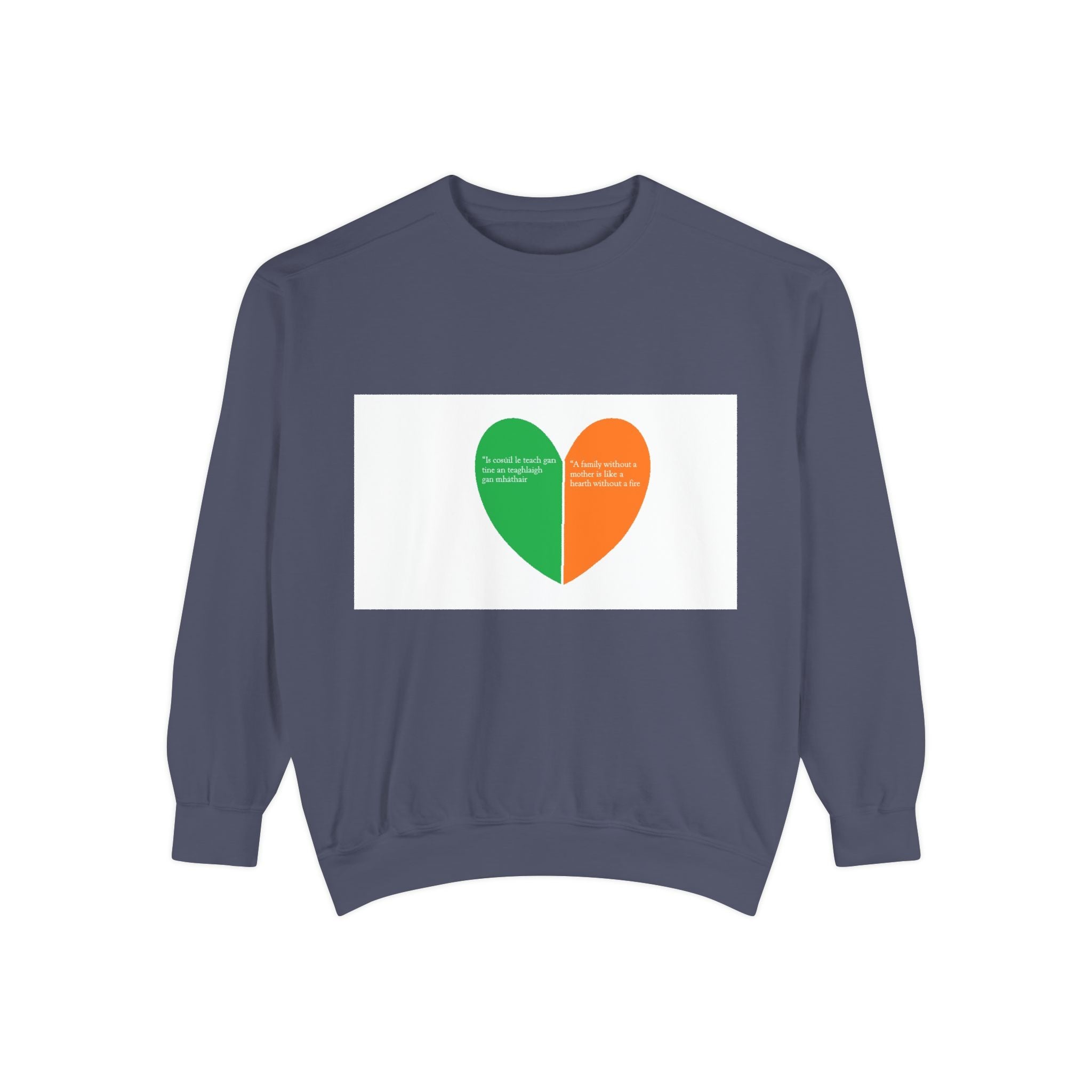 Sweatshirt — Irish Flag Heart & Geometric Back Design (St. Patrick’s Day Gift)