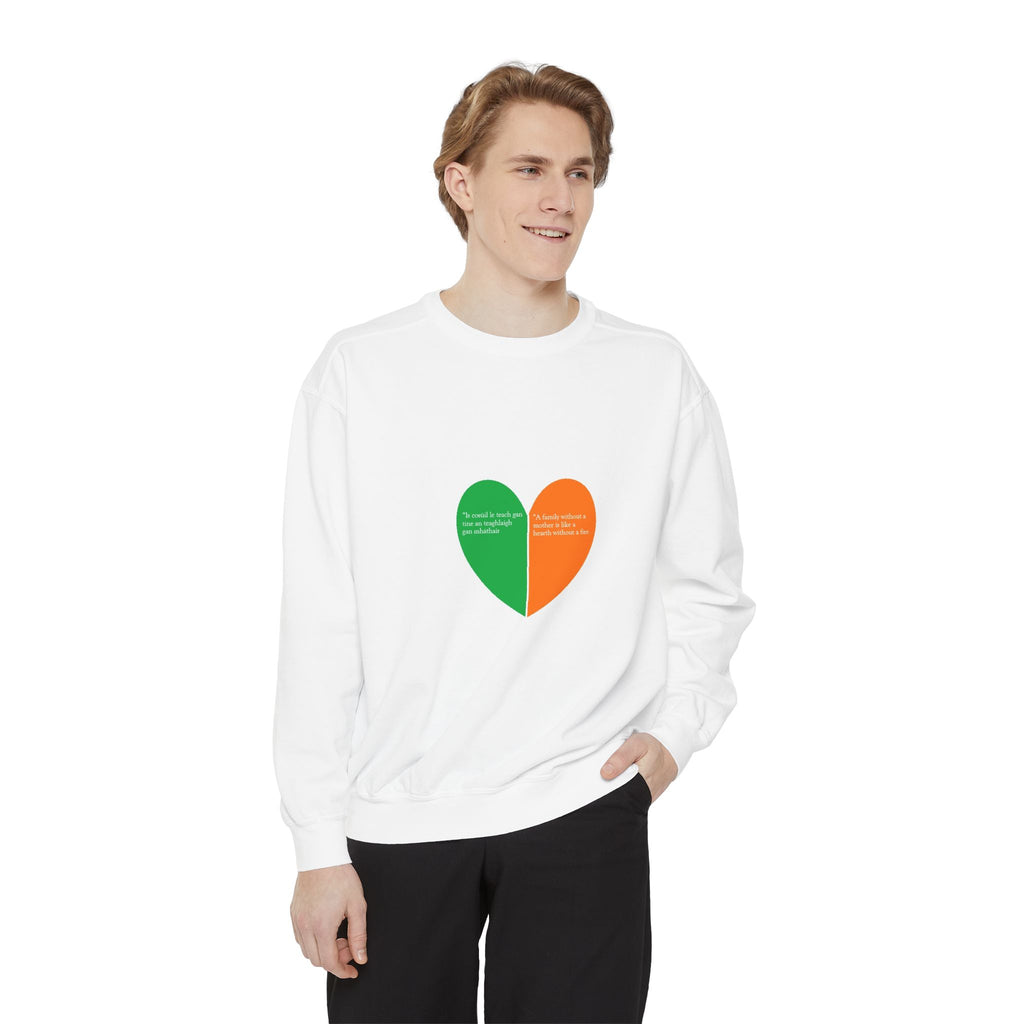 Sweatshirt — Irish Flag Heart & Geometric Back Design (St. Patrick’s Day Gift)