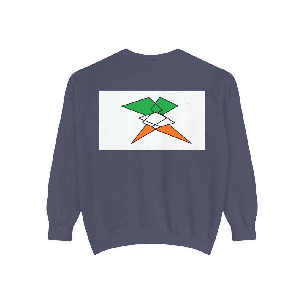 Sweatshirt — Irish Flag Heart & Geometric Back Design (St. Patrick’s Day Gift)