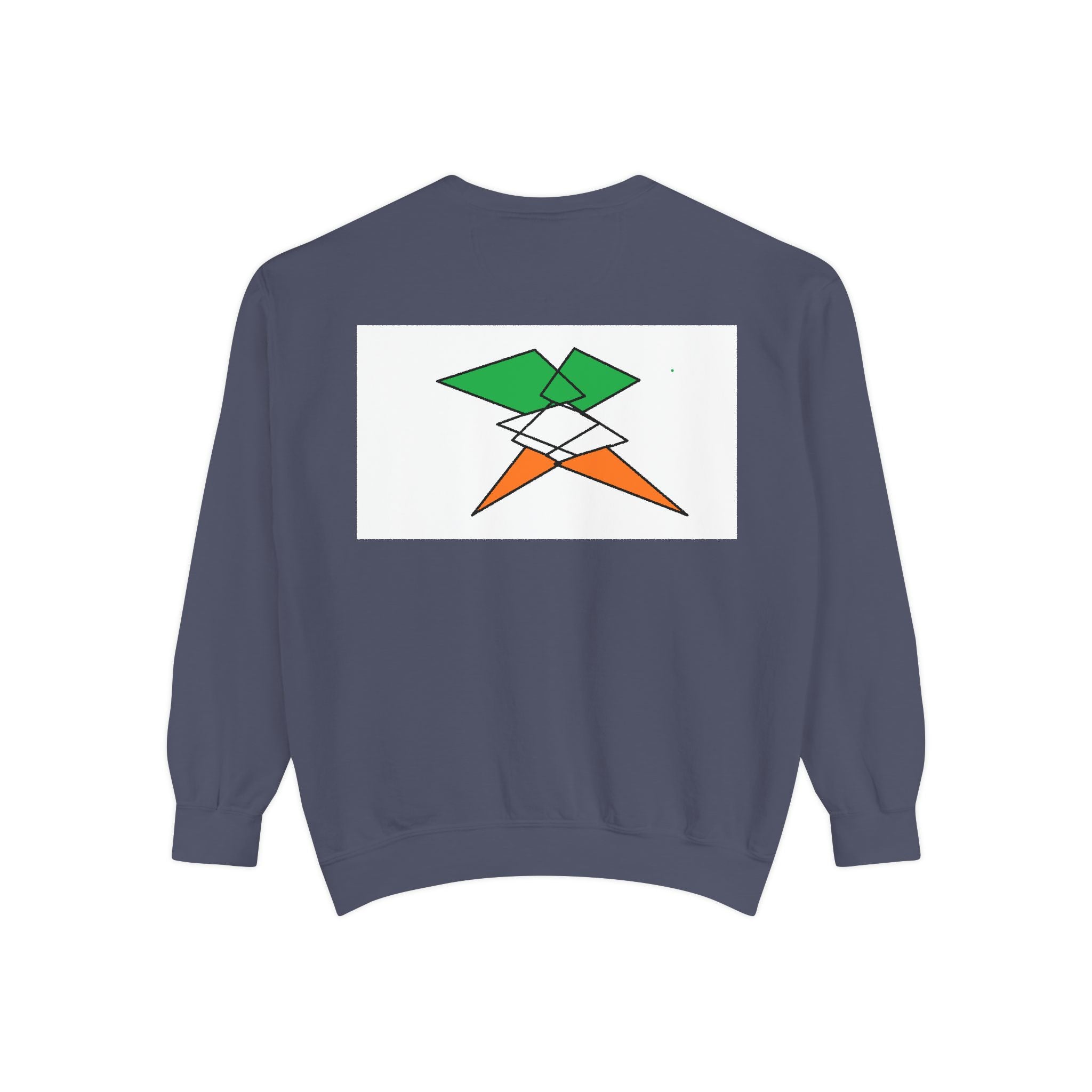 Sweatshirt — Irish Flag Heart & Geometric Back Design (St. Patrick’s Day Gift)
