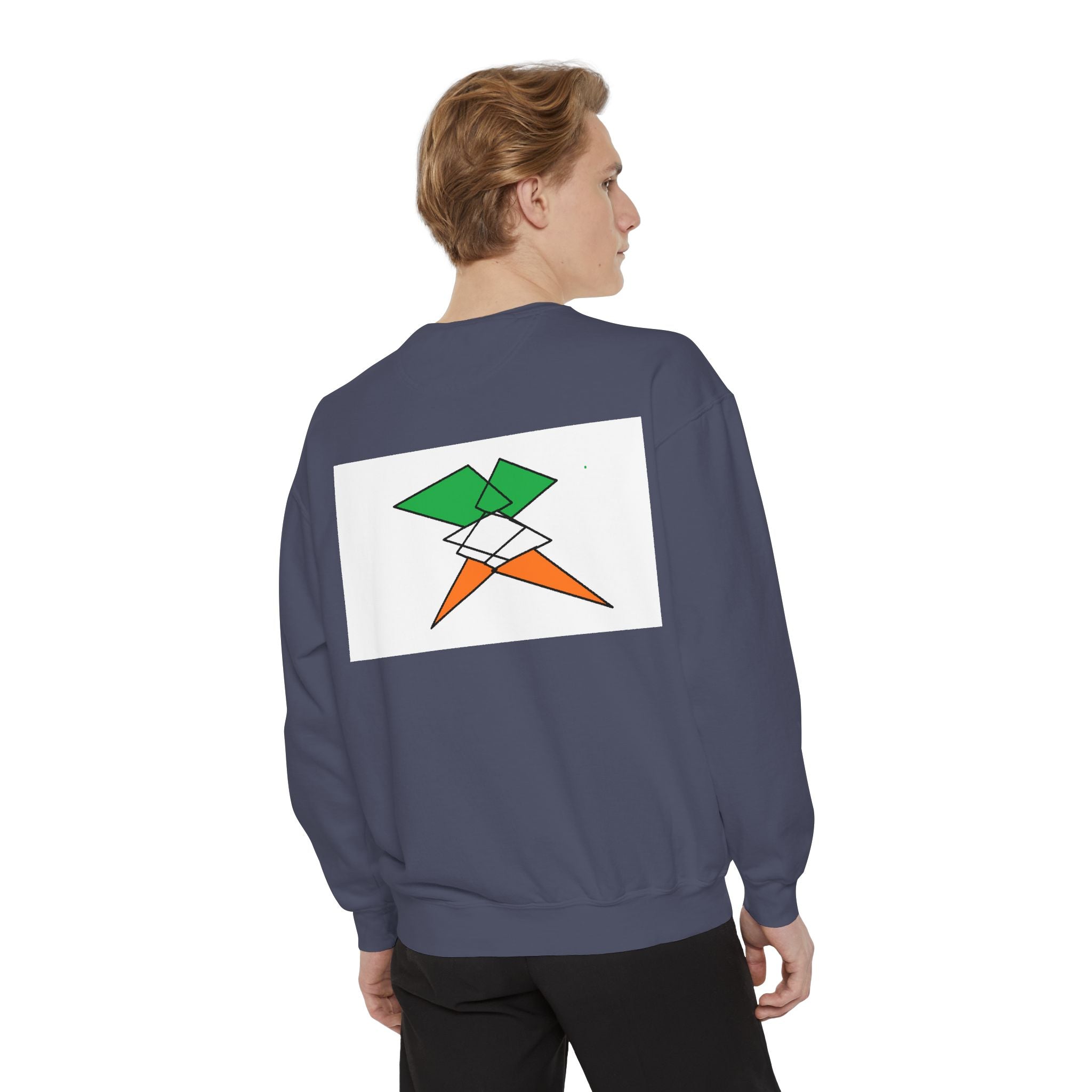 Sweatshirt — Irish Flag Heart & Geometric Back Design (St. Patrick’s Day Gift)