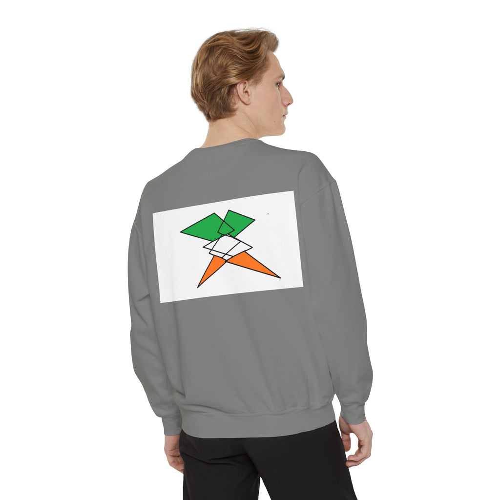 Sweatshirt — Irish Flag Heart & Geometric Back Design (St. Patrick’s Day Gift)