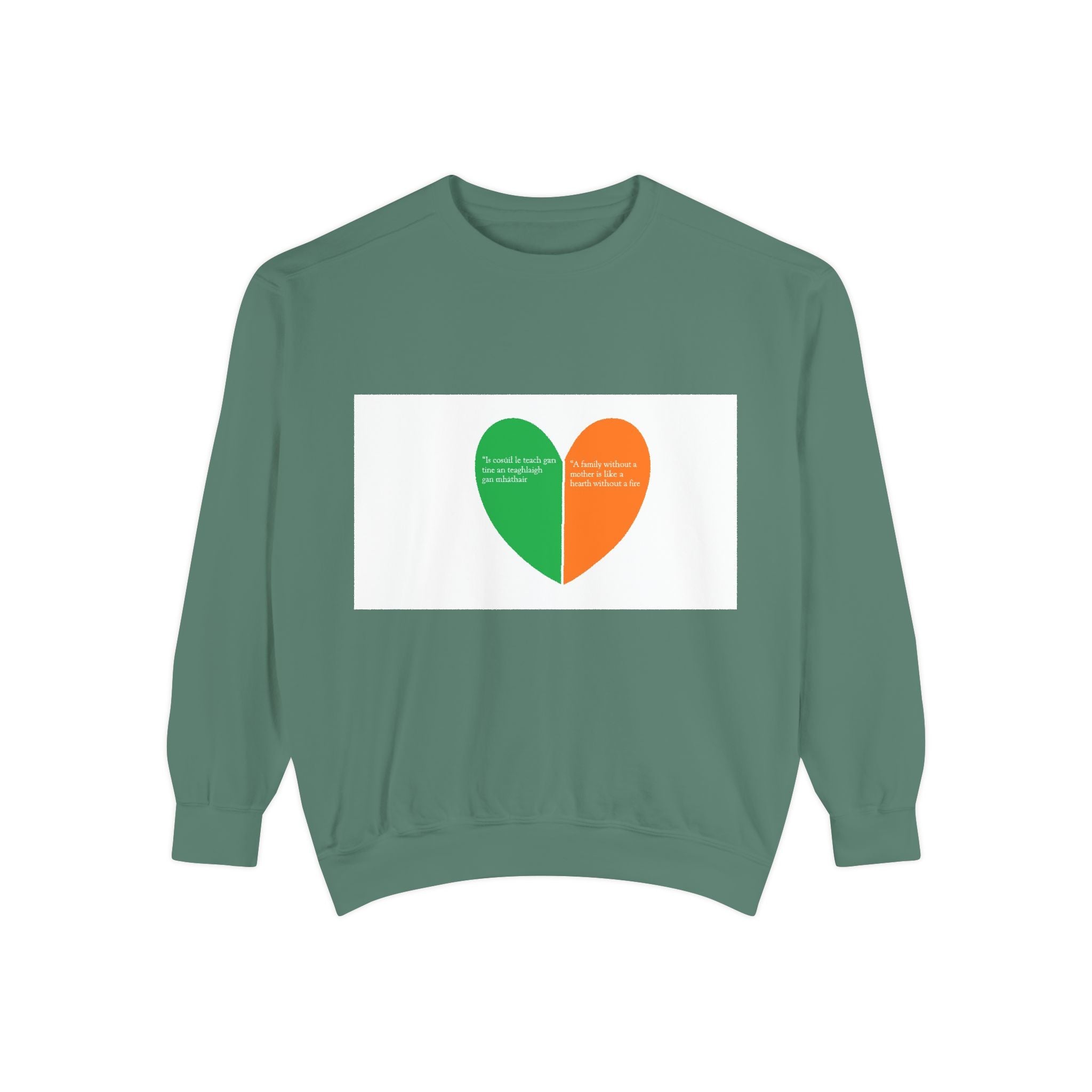 Sweatshirt — Irish Flag Heart & Geometric Back Design (St. Patrick’s Day Gift)